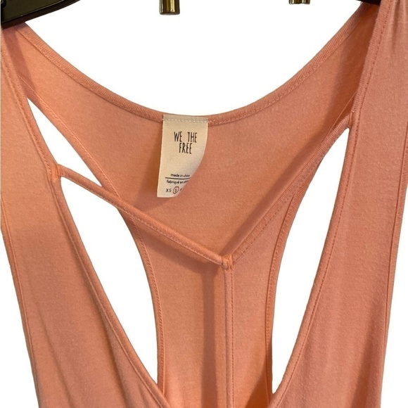 free people Amelia Y strap tank top in peach - Picture 6 of 8